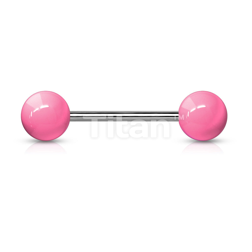 Implant Grade Titanium Externally Threaded Barbell With Solid Color Acrylic Balls - Image 8