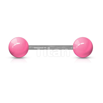 Implant Grade Titanium Externally Threaded Barbell With Solid Color Acrylic Balls - Image 8