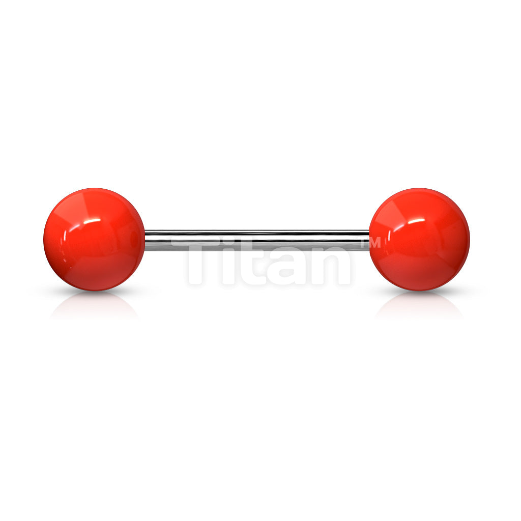 Implant Grade Titanium Externally Threaded Barbell With Solid Color Acrylic Balls - Image 9