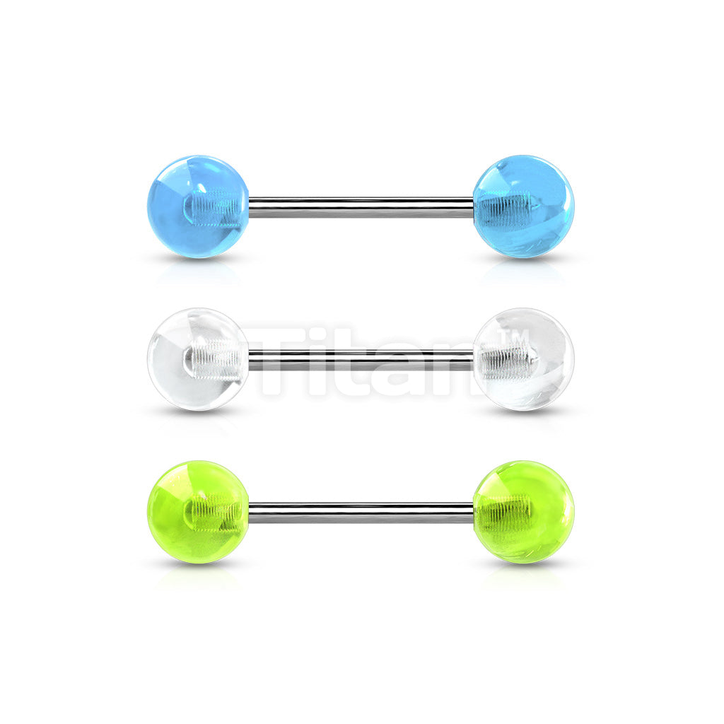 Implant Grade Titanium Externally Threaded Barbell With Glow In The Dark Acrylic Balls - Image 6