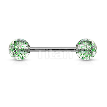 Implant Grade Titanium Externally Threaded Barbell With Ultra Glitter Acrylic Balls - Image 5