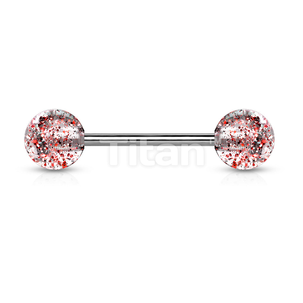 Implant Grade Titanium Externally Threaded Barbell With Ultra Glitter Acrylic Balls - Image 8