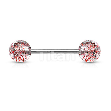 Implant Grade Titanium Externally Threaded Barbell With Ultra Glitter Acrylic Balls - Image 8