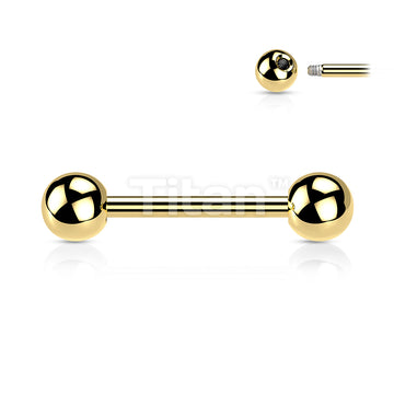 Implant Grade Titanium Externally Threaded PVD Plated Titanium Barbells - Image 3