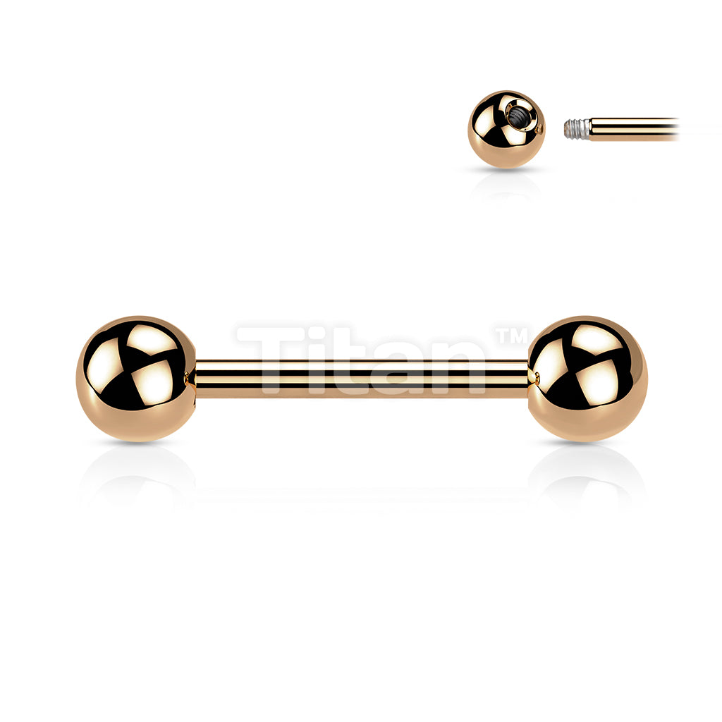 Implant Grade Titanium Externally Threaded PVD Plated Titanium Barbells - Image 5