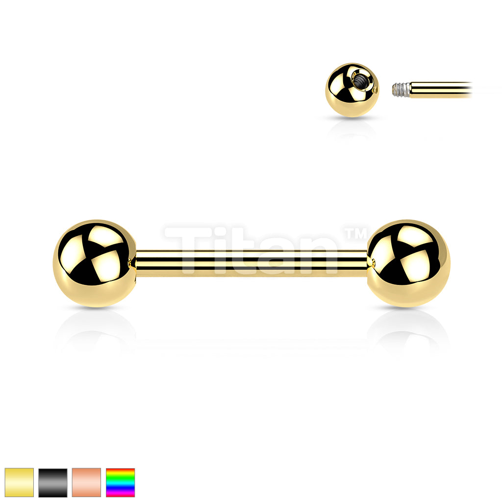 Implant Grade Titanium Externally Threaded PVD Plated Titanium Barbells - Image 2