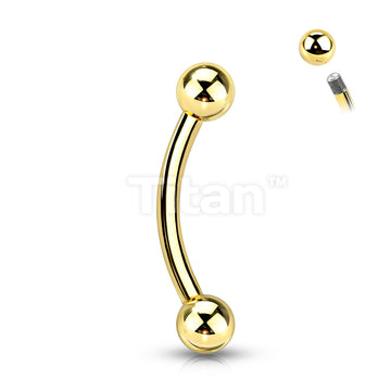 Implant Grade Titanium Externally Threaded PVD Plated Curved Barbell With Basic Ball Ends - Image 3