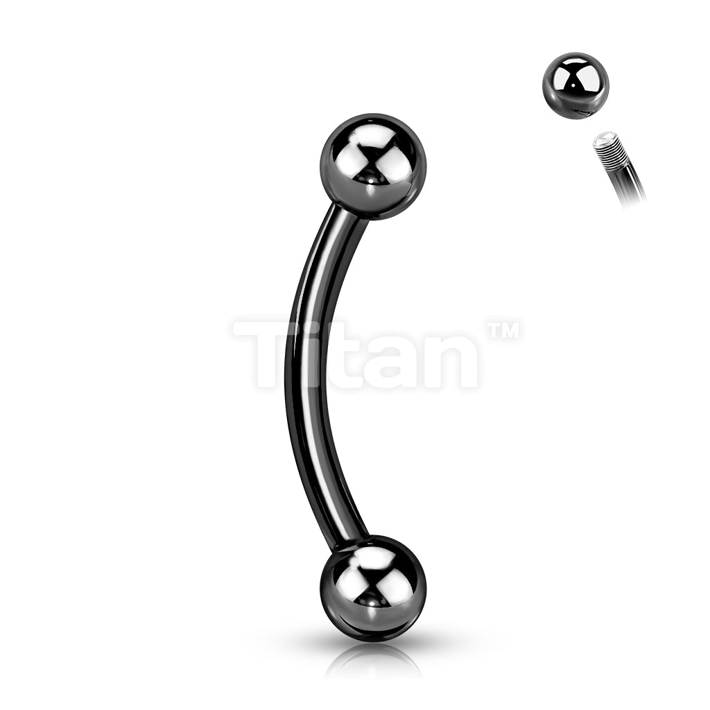 Implant Grade Titanium Externally Threaded PVD Plated Curved Barbell With Basic Ball Ends - Image 4