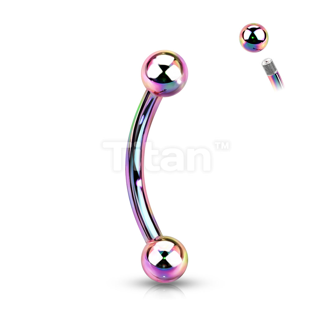 Implant Grade Titanium Externally Threaded PVD Plated Curved Barbell With Basic Ball Ends - Image 6