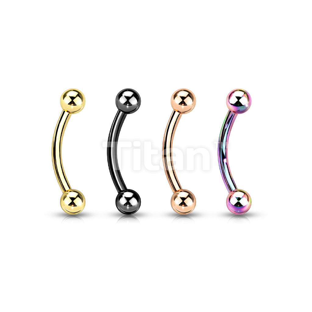 Implant Grade Titanium Externally Threaded PVD Plated Curved Barbell With Basic Ball Ends - Image 8