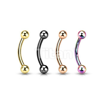 Implant Grade Titanium Externally Threaded PVD Plated Curved Barbell With Basic Ball Ends - Image 8
