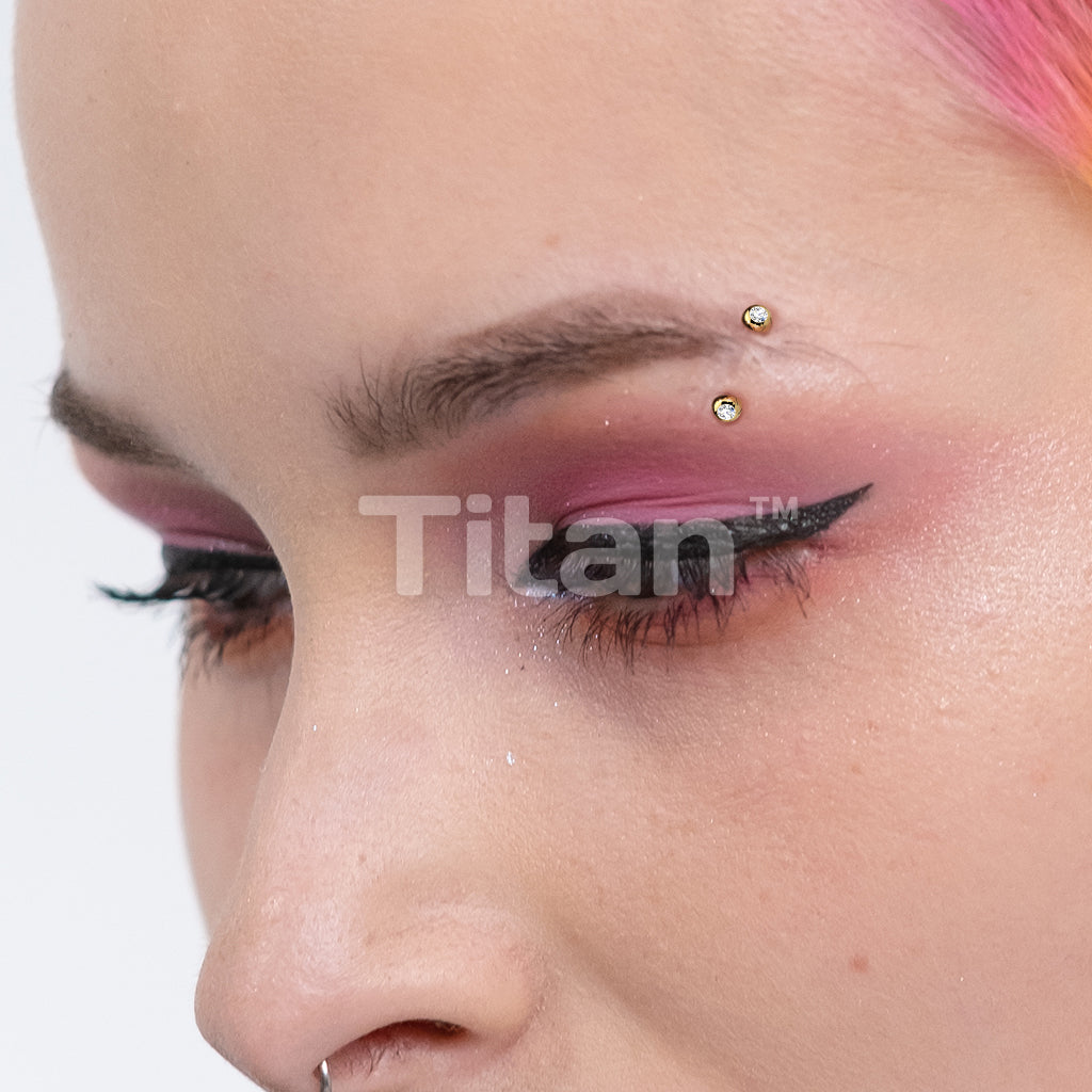 Implant Grade Titanium Externally Threaded PVD Plated Curved Barbell With Press Fit CZ Ball Ends - Image 9