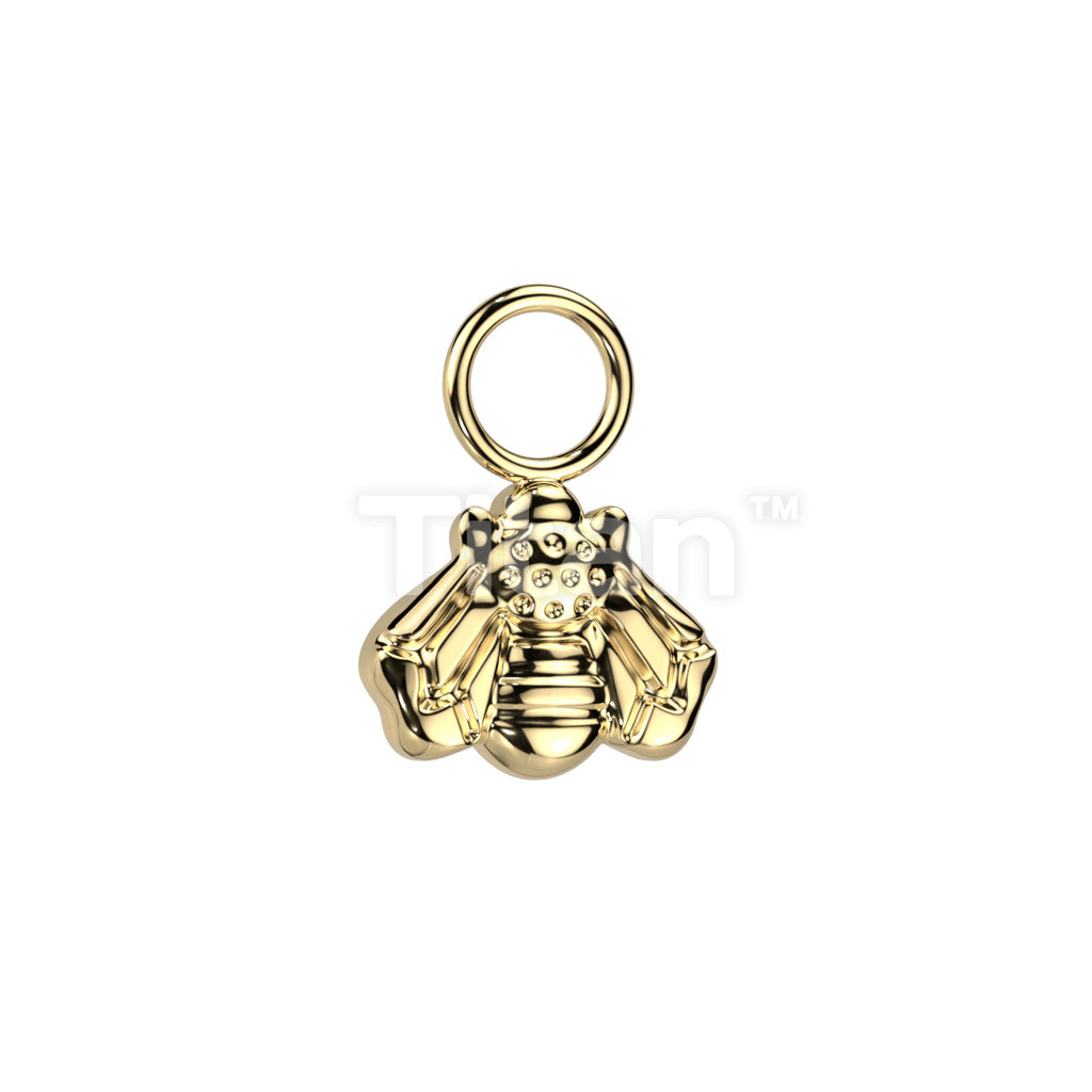 Implant Grade Titanium Dangle Bee Charm for Hoops, Studs and More - Image 2