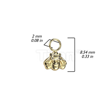 Implant Grade Titanium Dangle Bee Charm for Hoops, Studs and More - Image 4