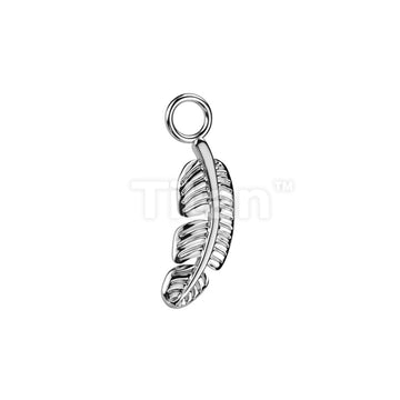 ASTM F136 Titanium Implant Grade Titanium Dangle Leaf Charm for Hoops,... - Image 3