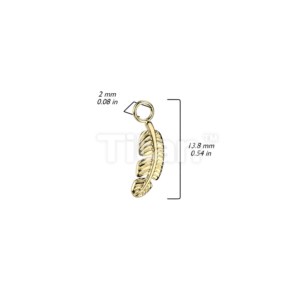ASTM F136 Titanium Implant Grade Titanium Dangle Leaf Charm for Hoops,... - Image 4