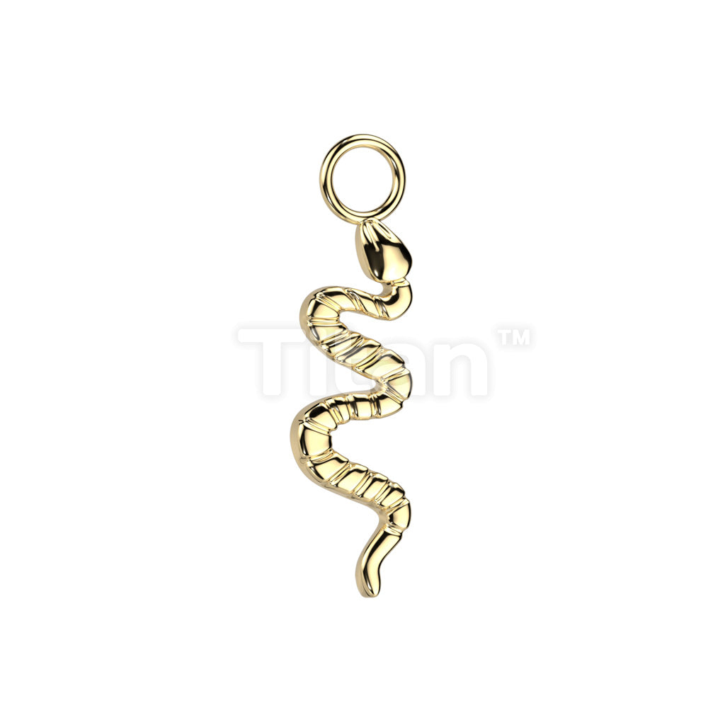 ASTM F136 Titanium Implant Grade Titanium Dangle Snake Charm for Hoops,... - Image 2