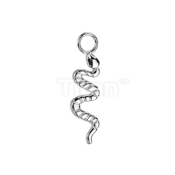 ASTM F136 Titanium Implant Grade Titanium Dangle Snake Charm for Hoops,... - Image 4
