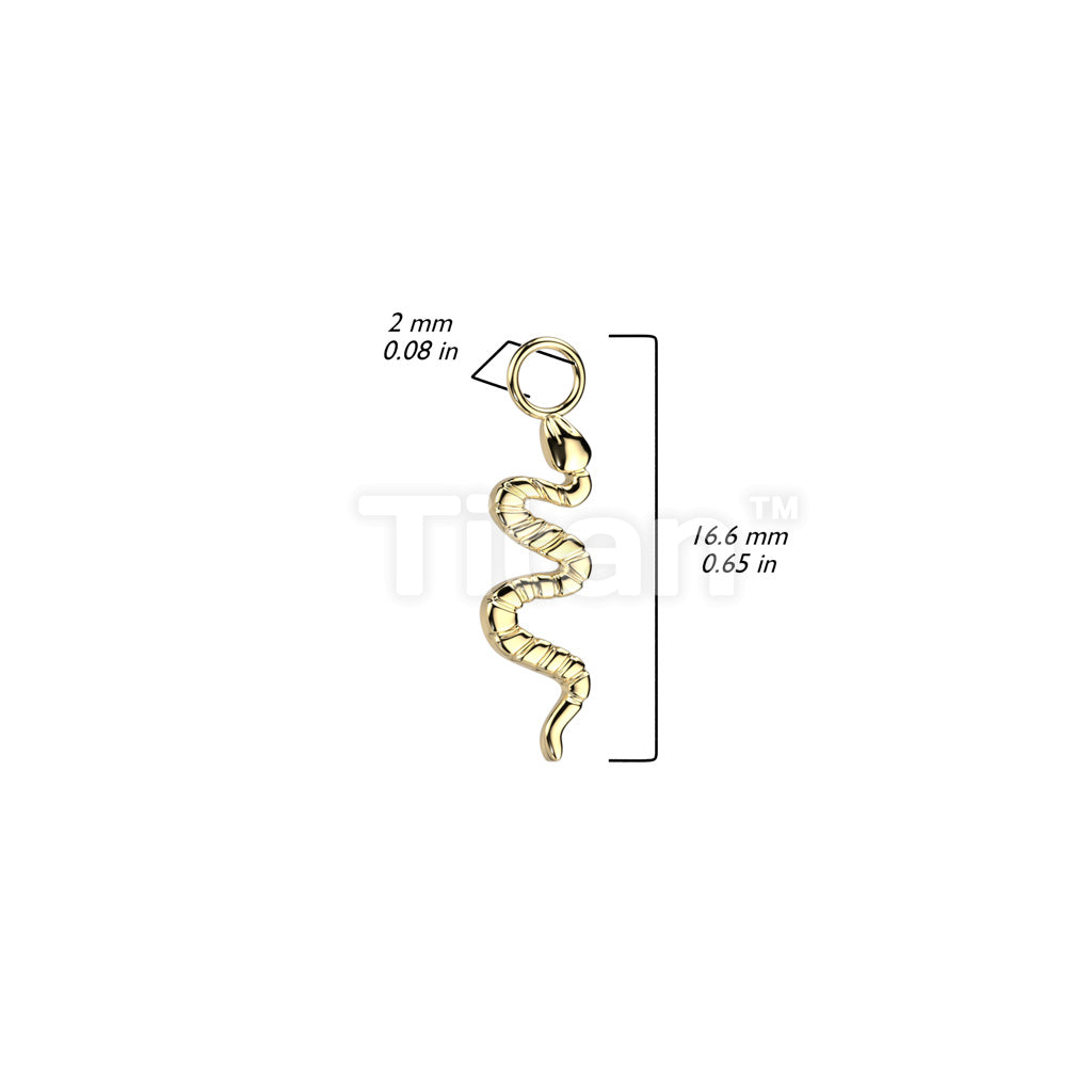 ASTM F136 Titanium Implant Grade Titanium Dangle Snake Charm for Hoops,... - Image 5