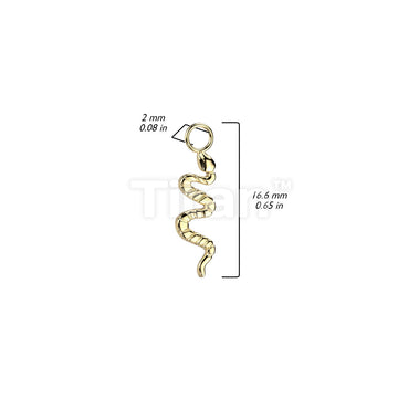 ASTM F136 Titanium Implant Grade Titanium Dangle Snake Charm for Hoops,... - Image 5