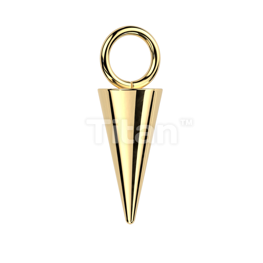 Implant Grade Titanium Dangle Cone Charm for Hoops, Studs and More - Image 2