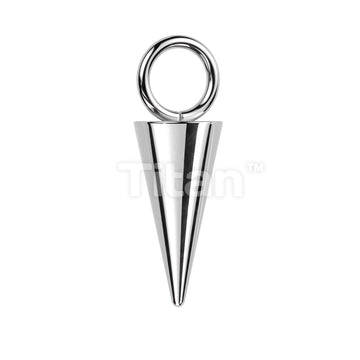 ASTM F136 Titanium Implant Grade Titanium Dangle Cone Charm for Hoops,... - Image 4