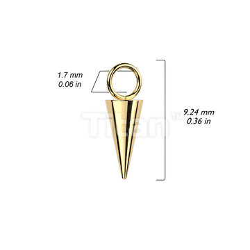Implant Grade Titanium Dangle Cone Charm for Hoops, Studs and More - Image 5