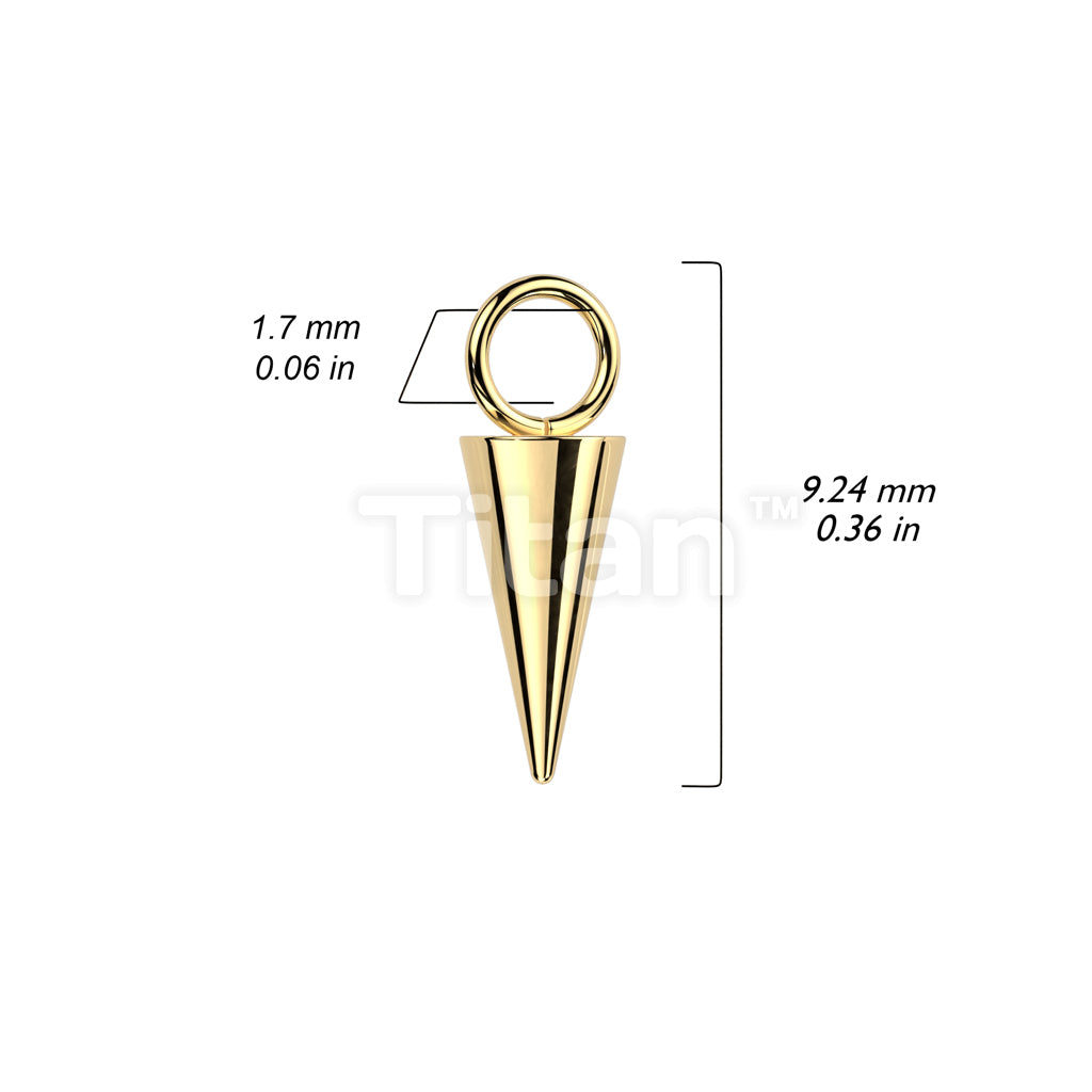 ASTM F136 Titanium Implant Grade Titanium Dangle Cone Charm for Hoops,... - Image 5