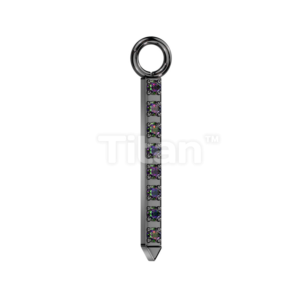 Implant Grade Titanium Dangle CZ Pave Bar for Hoops, Studs and More - Image 3