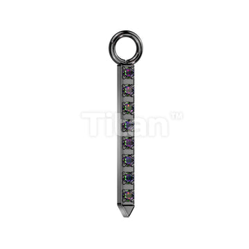 Implant Grade Titanium Dangle CZ Pave Bar for Hoops, Studs and More - Image 3