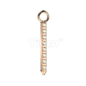 Implant Grade Titanium Dangle CZ Pave Bar for Hoops, Studs and More - Image 4
