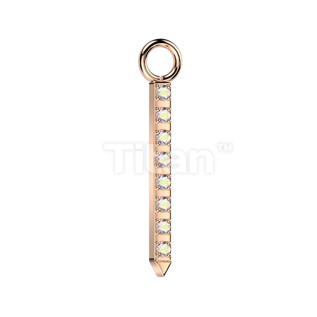 ASTM F136 Titanium Implant Grade Titanium Dangle CZ Pave Bar for Hoops,... - Image 4
