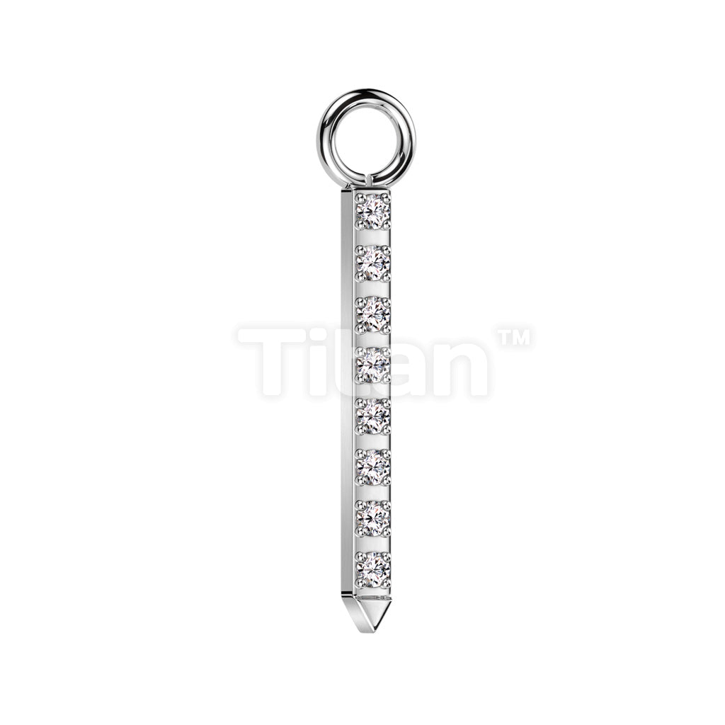 ASTM F136 Titanium Implant Grade Titanium Dangle CZ Pave Bar for Hoops,... - Image 5