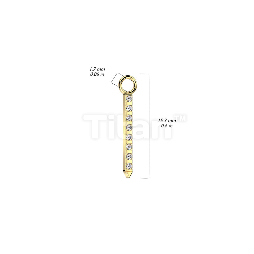 Implant Grade Titanium Dangle CZ Pave Bar for Hoops, Studs and More - Image 6