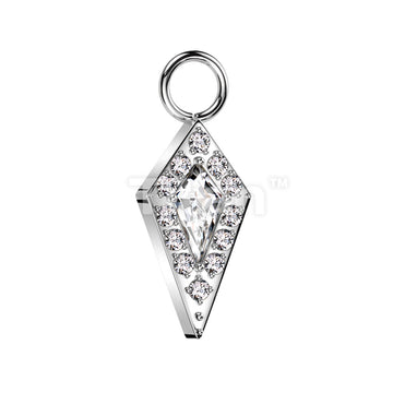 ASTM F136 Titanium Implant Grade Titanium Dangle CZ Pave Spear Charm... - Image 3
