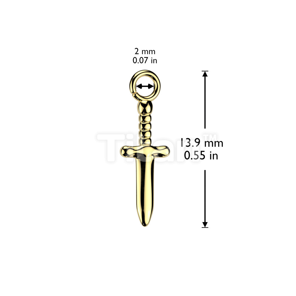 Implant Grade Titanium Dagger Dangle for Hoops, Studs and More - Image 5