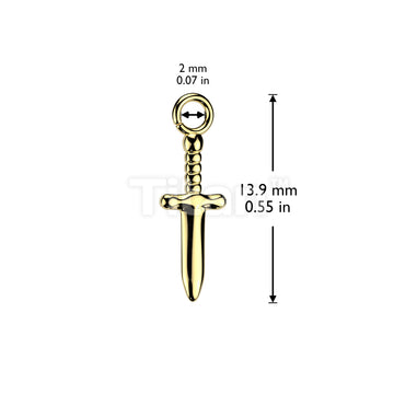 Implant Grade Titanium Dagger Dangle for Hoops, Studs and More - Image 5