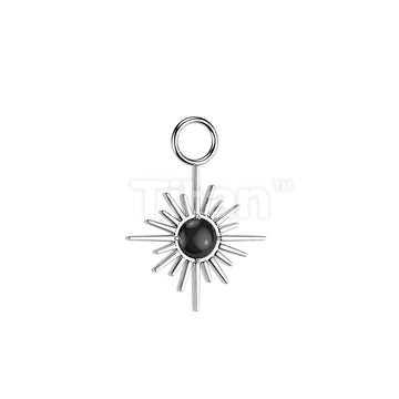 Titanium Dangle Charm Starburst With Natural Stone Center for Hoops, Studs and More - Image 3