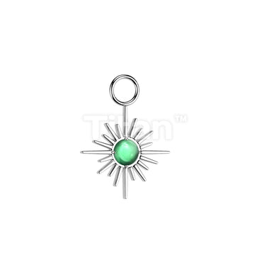 Titanium Dangle Charm Starburst With Natural Stone Center for Hoops, Studs and More - Image 4