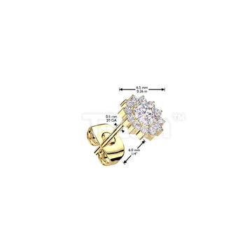 Pair of Implant Grade Titanium CZ Flower Earrings - Image 4