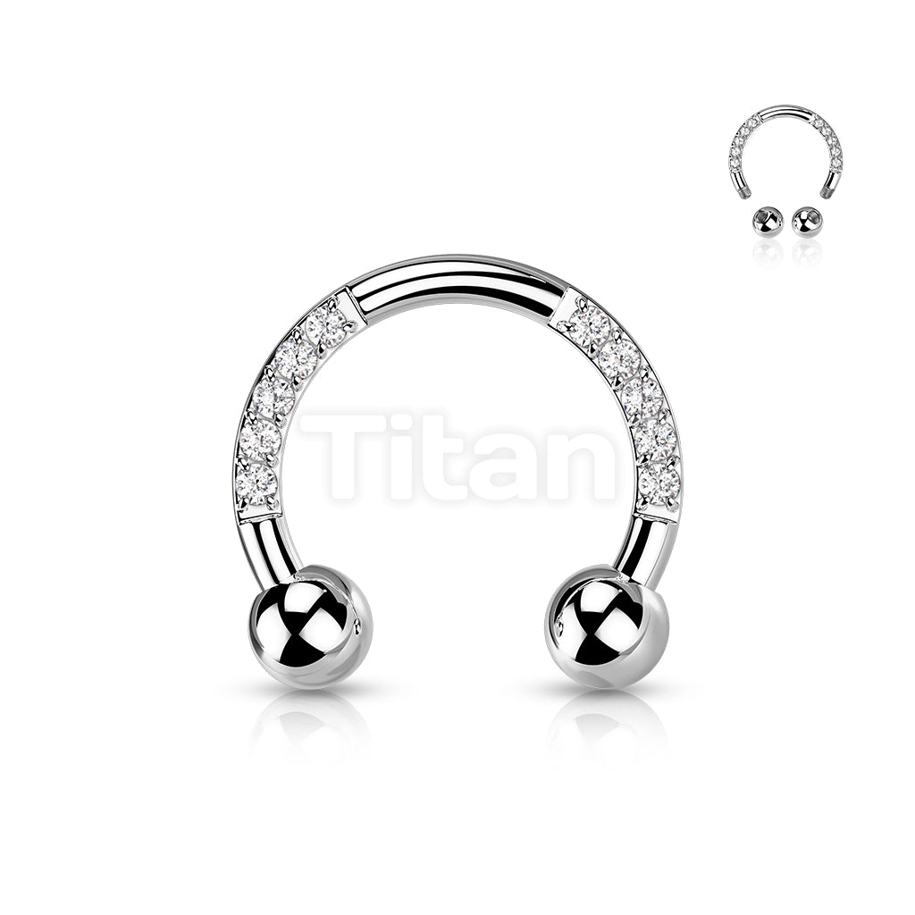 Implant Grade Titanium Externally Threaded Horseshoe With Pave CZ Sides - Image 3