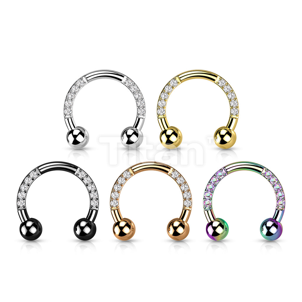 Implant Grade Titanium Externally Threaded Horseshoe With Pave CZ Sides - Image 9