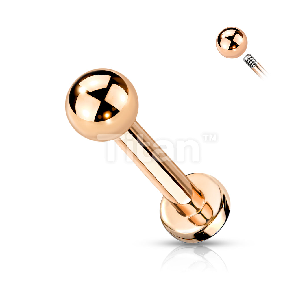 Implant Grade Titanium Externally Threaded PVD Plated Labret With Basic Ball Top - Image 5