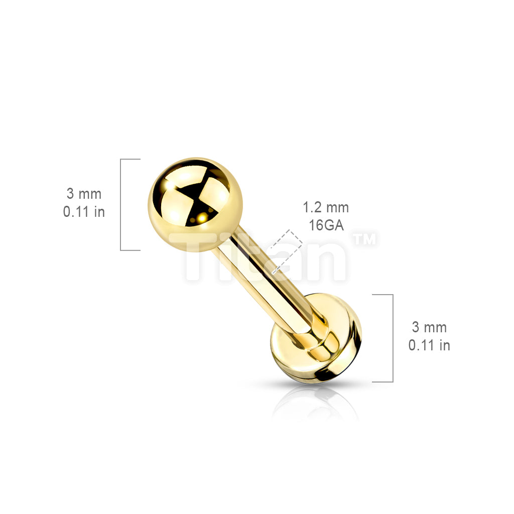 Implant Grade Titanium Externally Threaded PVD Plated Labret With Basic Ball Top - Image 7