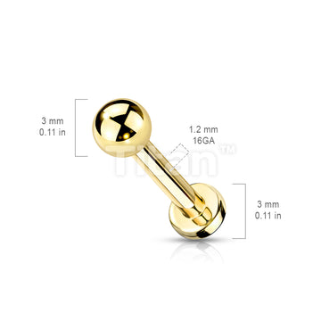 Implant Grade Titanium Externally Threaded PVD Plated Labret With Basic Ball Top - Image 7