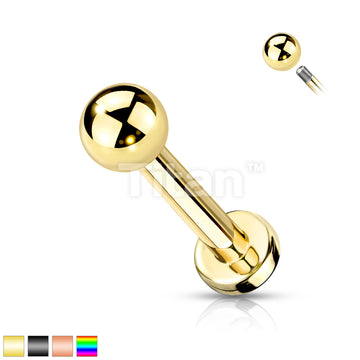 Implant Grade Titanium Externally Threaded PVD Plated Labret With Basic Ball Top - Image 2