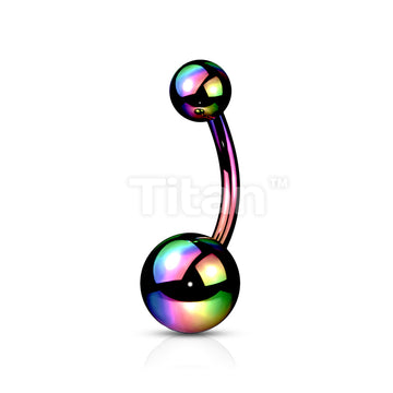Implant Grade Titanium Externally Threaded PVD Plated Basic Ball Belly Button Ring - Image 6