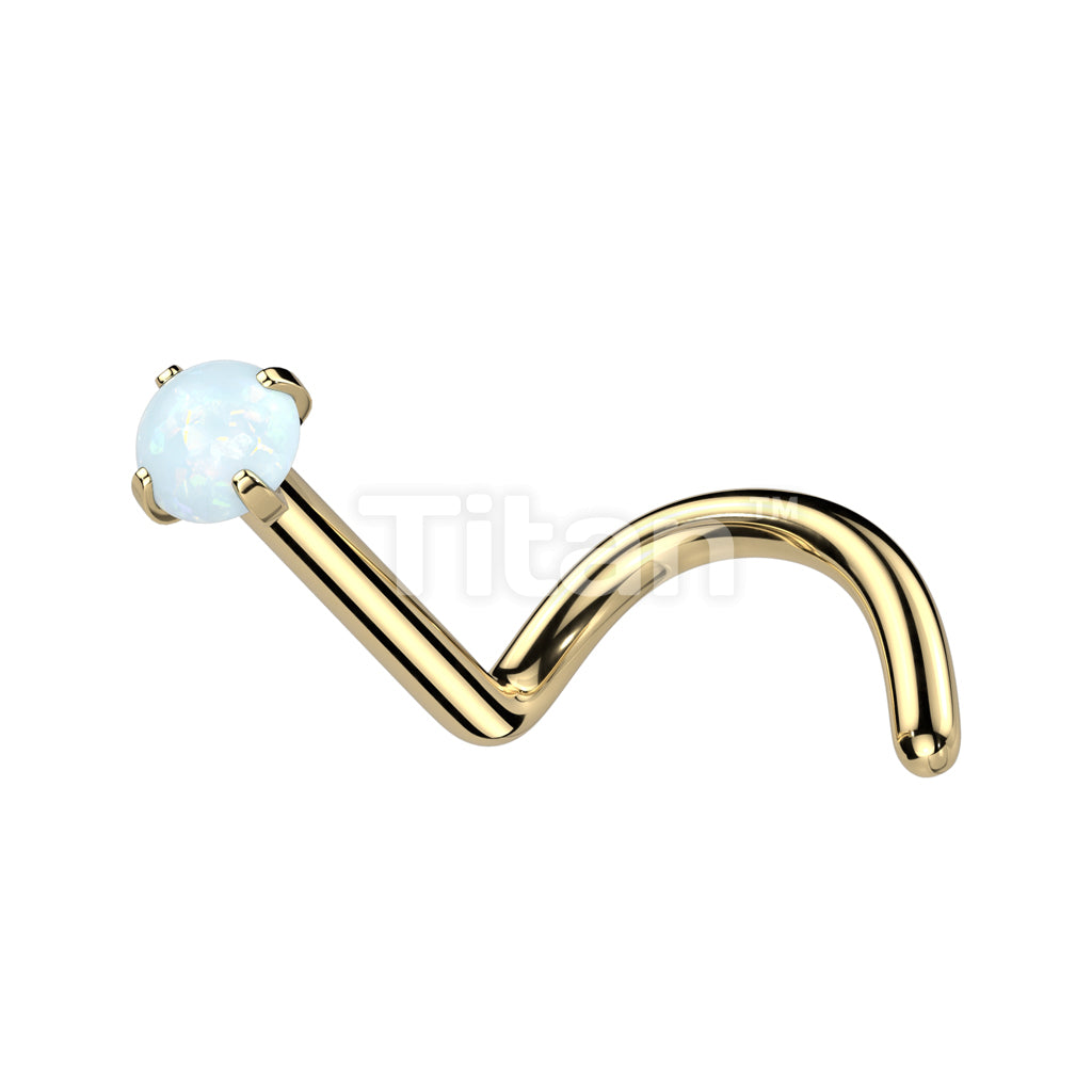 Implant Grade Titanium Prong Set Opal Top Nose Screw - Image 2