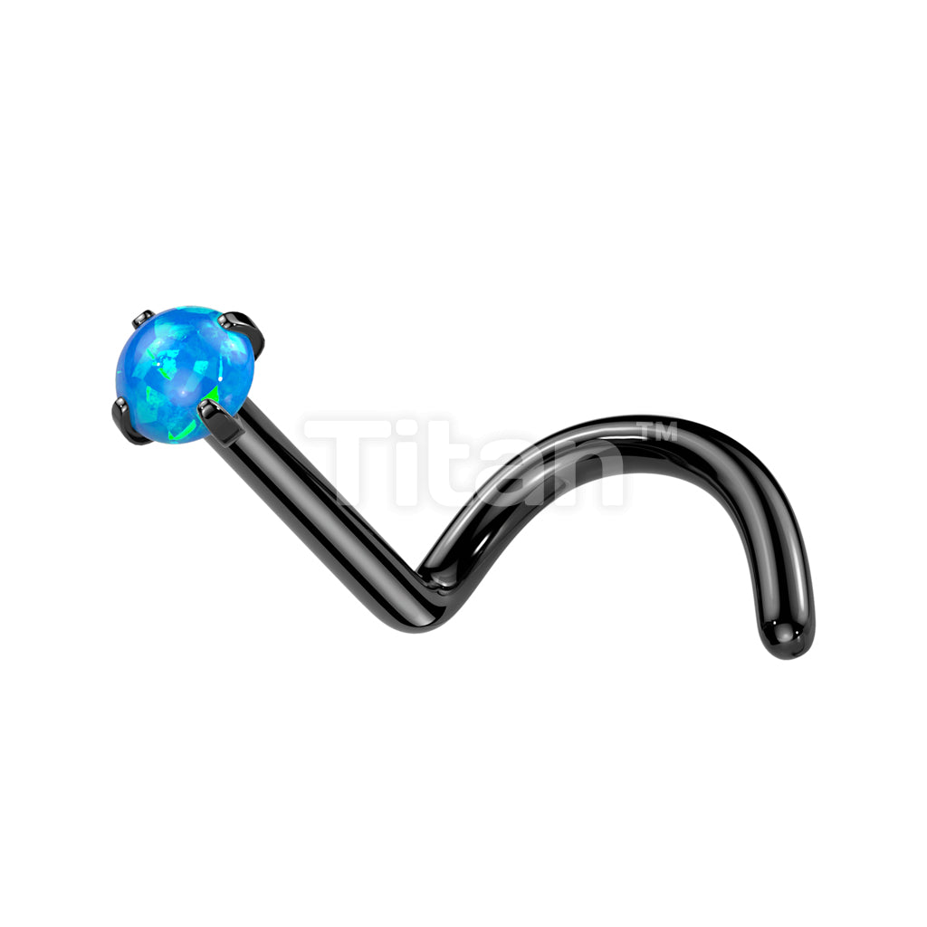 Implant Grade Titanium Prong Set Opal Top Nose Screw - Image 3