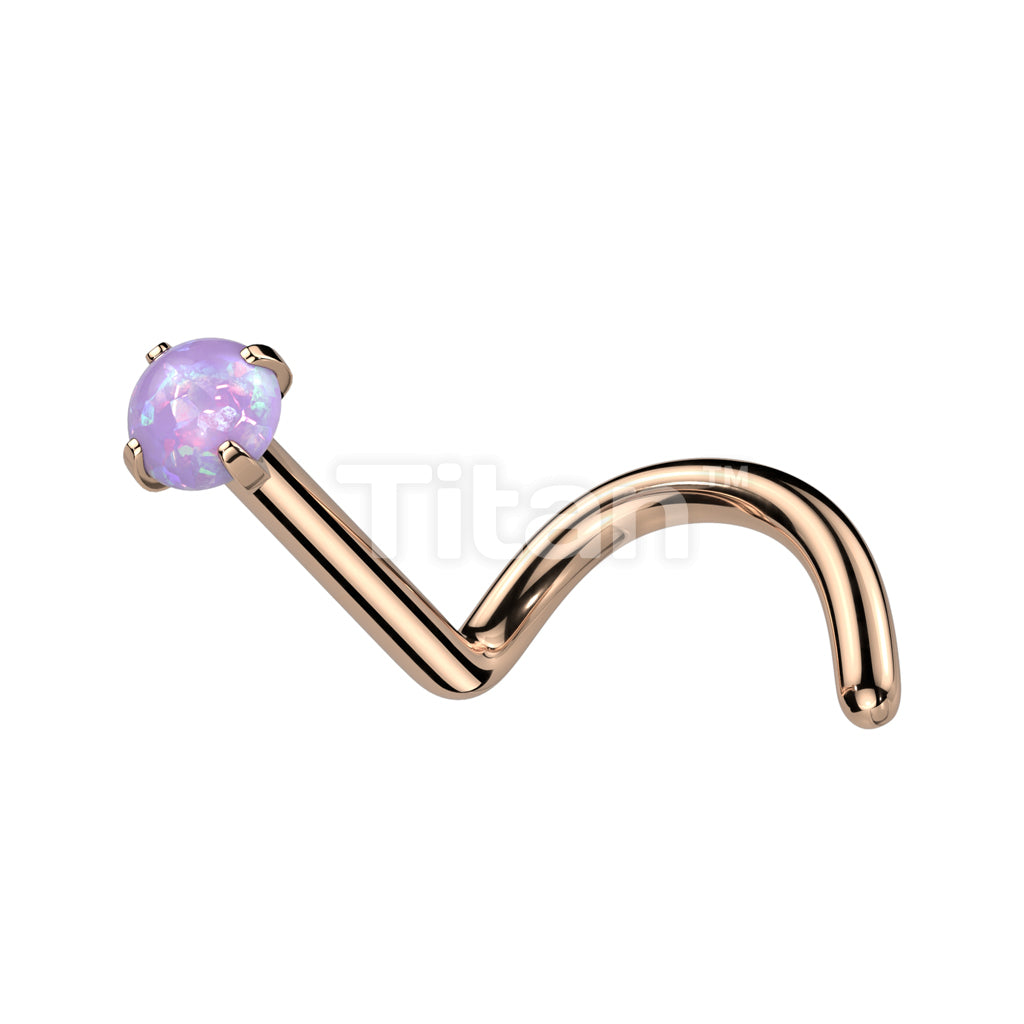 ASTM F136 Titanium Implant Grade Titanium Prong Set Opal Top Nose Screw - Image 4